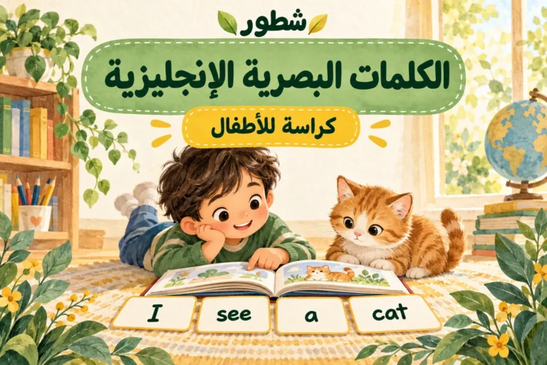 كراسة الكلمات البصرية والجمل الإنجليزية للأطفال PDF
