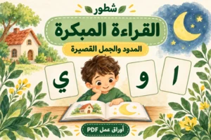 كراسة القراءة المبكرة للأطفال: المدود والجمل القصيرة PDF