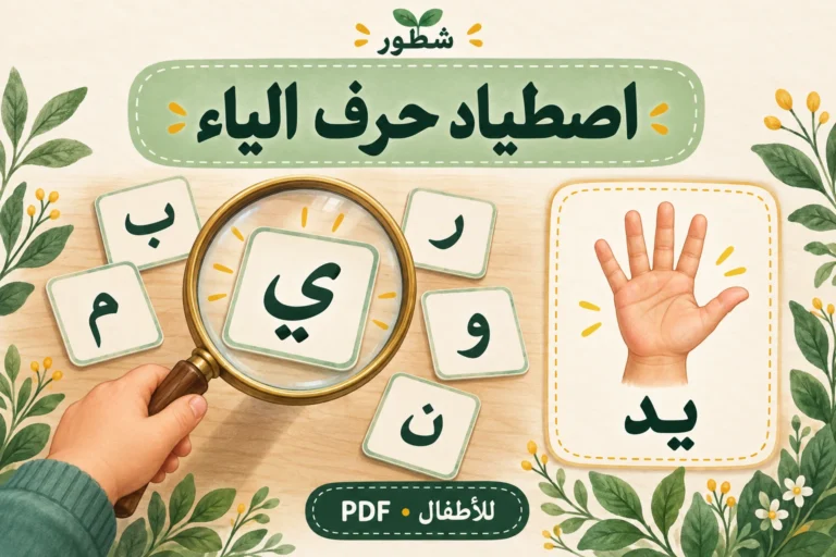 اصطياد حرف الياء للأطفال | ورقة عمل PDF