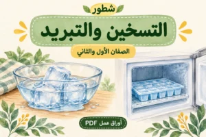 ورقة عمل التسخين والتبريد وتغير حالات المادة PDF مع الإجابات