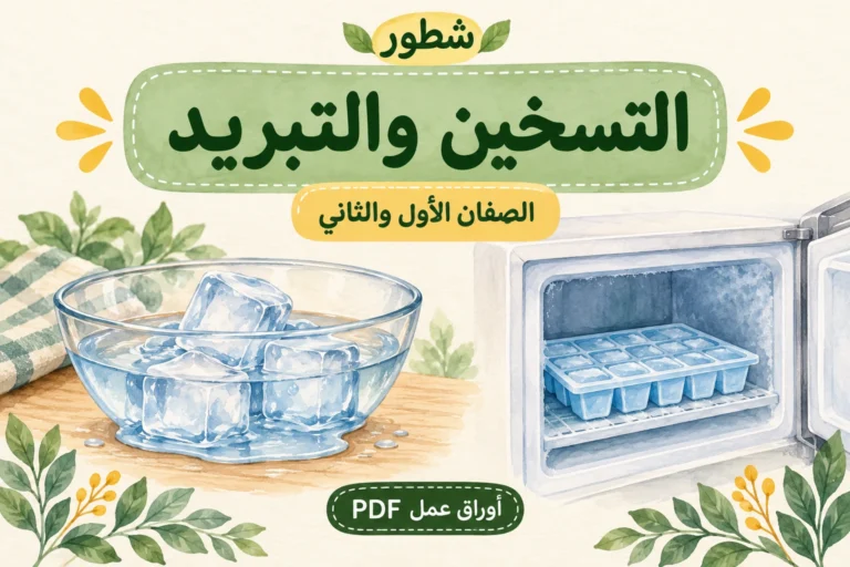 ورقة عمل التسخين والتبريد وتغير حالات المادة PDF مع الإجابات