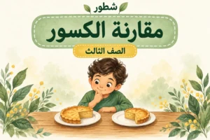 ورقة عمل مقارنة الكسور للصف الثالث PDF مع الإجابات