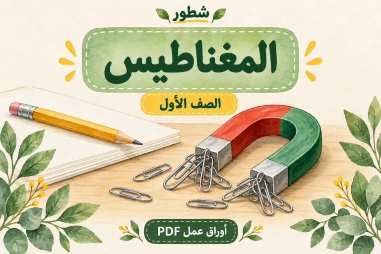 ورقة عمل المغناطيس للصف الأول PDF مع الإجابات