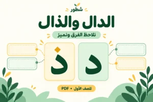ورقة عمل التمييز بين الدال والذال للأطفال PDF